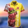 NCAA Marshall Thundering Herd Baby Yoda Tiki Flower Trendy Aloha Hawaiian Shirt For Men And Women