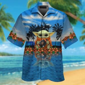 NCAA Oklahoma State Cowboys Baby Yoda Trendy Aloha Hawaiian Shirt For Men And Women