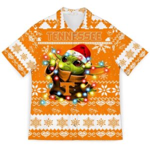 NCAA Tennessee Volunteers Baby Yoda Christmas Trendy Aloha Hawaiian Shirt For Men And Women