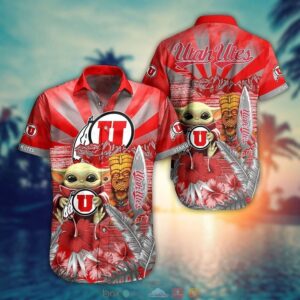 NCAA Utah Utes Baby Yoda Trendy Aloha Hawaiian Shirt For Men And Women