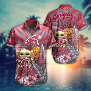 NCAA Washington State Cougars Baby Yoda Trendy Aloha Hawaiian Shirt For Men And Women