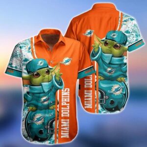NFL Miami Dolphins Baby Yoda Trendy Aloha Hawaiian Shirt For Men And Women