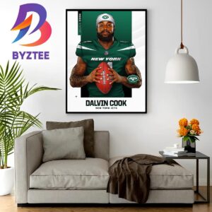 NFL New York Jets Dalvin Cook Newest Running Back Wall Decor Poster Canvas