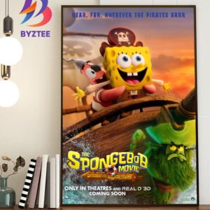 Near Far Wherever The Pirates Arrr The SpongeBob Movie Search For SquarePants 2025 Official Poster In Theatres December 19 Home Decor Poster Canvas