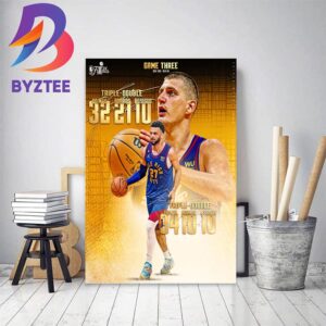 Nikola Jokic And Jamal Murray First Duo 30 Point Triple-Double In NBA History Home Decor Poster Canvas