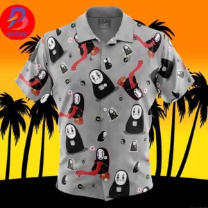 No Name Spirited Away Studio Ghibli Pattern For Men And Women In Summer Vacation Button Up Hawaiian Shirt