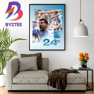 Novak Djokovic 24 Grand Slam Singles Champion Titles Is The Most Grand Slam Singles Titles In Tennis History Wall Decor Poster Canvas