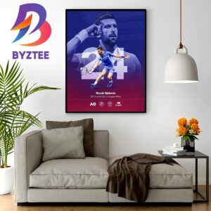 Novak Djokovic 24 Grand Slam Singles Champion Titles Wall Decor Poster Canvas