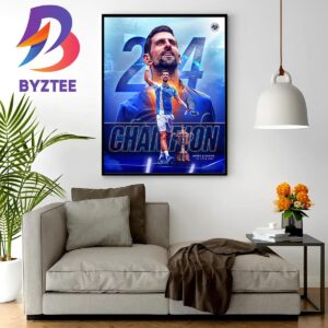 Novak Djokovic Grand Slam Legacy 24 And Counting Wall Decor Poster Canvas