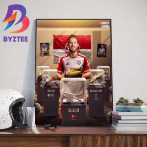 Official Bayern Munich Player Harry Kane Is The 2023-24 European Golden Shoe Winner Wall Decor Poster Canvas