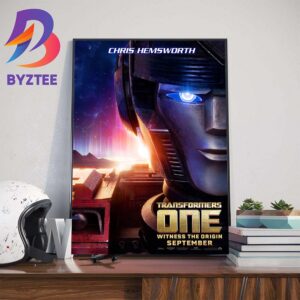 Official Character Poster Chris Hemsworth As Orion Pax Optimus Prime in Transformers One Witness The Origin Home Decor Poster Canvas