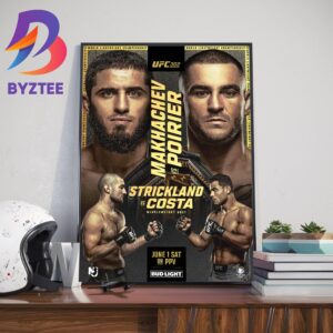 Official Poster UFC 302 Islam Makhachev Vs Dustin Poirier And Sean Strickland Vs Paulo Costa June 1st 2024 Home Decor Poster Canvas