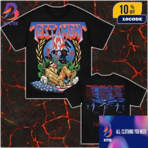 Official Testament Perilous Nation 2025 Tour Unisex Double Sides With Tour Dates Two Sided Unisex T-Shirt
