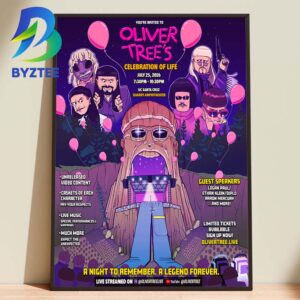 Oliver Tree’s Celebration Of Life July 25th 2026 Home Decor Poster Canvas