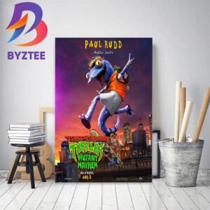Paul Rudd Is Mondo Gecko In Teenage Mutant Ninja Turtles Mutant Mayhem Home Decor Poster Canvas