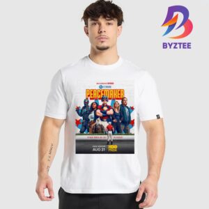 Peacemaker Season 2 Official Poster In What World Are They The Heroes Of DC Studios Unisex T-Shirt