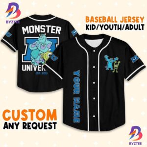 Personalize Monsters Inc Retro Monsters University Baseball Jersey