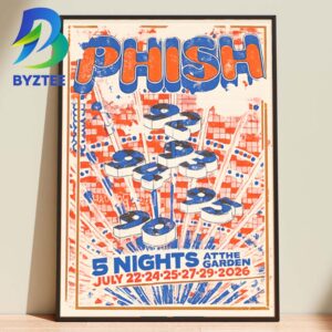 Phish Band 5 Nights At The Garden 2026 Home Decor Poster Canvas