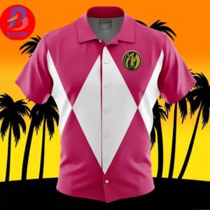 Pink Ranger Mighty Morphin Power Rangers For Men And Women In Summer Vacation Button Up Hawaiian Shirt