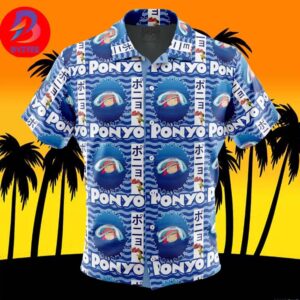 Ponyo Studio Ghibli For Men And Women In Summer Vacation Button Up Hawaiian Shirt