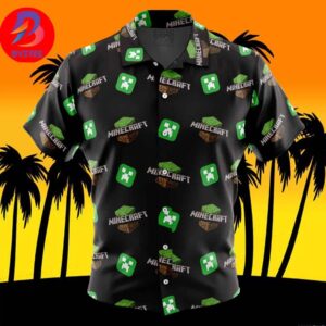 Power Minecraft For Men And Women In Summer Vacation Button Up Hawaiian Shirt
