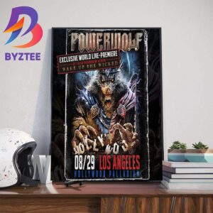 Powerwolf Exclusive World Live-Premiere Of Their Brandnew Album Wake Up The Wicked At Hollywood Palladium Los Angeles August 29th 2024 Home Decor Poster Canvas