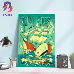 Primus Raleigh 2025 Poster Onward And Upward At Red Hat Amphitheater In North Carolina On July 23 2025 Home Decor Poster Canvas