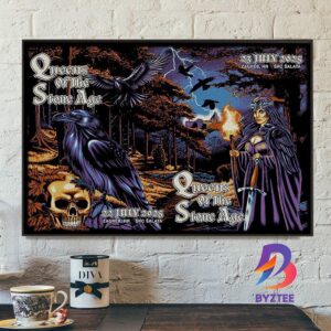 Queens Of The Stone Age Zagreb 2025 Combined Poster 2 Night At SRC Salata In Croatia On July 22-23 2025 Home Decor Poster Canvas