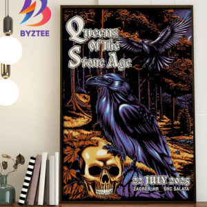 Queens Of The Stone Age Zagreb 2025 The End Is Nero World Tour Exclusive Poster At SRC Salata In Croatia On July 22 2025 Home Decor Wall Art Poster Canvas