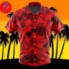 Rayquaza Pattern Pokemon For Men And Women In Summer Vacation Button Up Hawaiian Shirt
