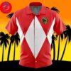 Red Ranger Mighty Morphin Power Rangers For Men And Women In Summer Vacation Button Up Hawaiian Shirt