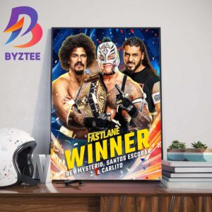 Rey Mysterio Santos Escobar And Carlito Are Winners at WWE Fastlane Wall Decor Poster Canvas