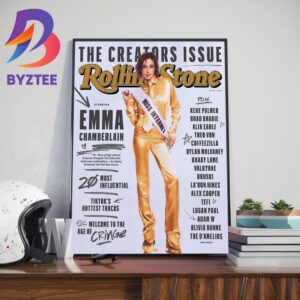 Rolling Stone Creators Issue Cover Star Emma Chamberlain Decor Poster Canvas