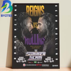 Roman Reigns Vs Seth Rollings Summer Slam 2026 Home Decor Poster Canvas