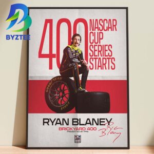 Ryan Blaney Brickyard 400 Nascar Cup Series Starts 2026 Home Decor Poster Canvas