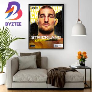 Sean Strickland Become The New World Middleweight Champion At UFC 293 Wall Decor Poster Canvas