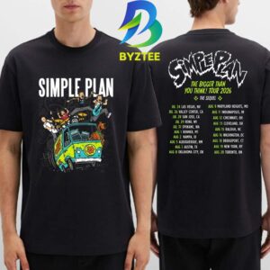 Simple Plan Scoopy Doo The Gigger Than You Think Tour The Sequel 2026 SC Two Sided T Shirt