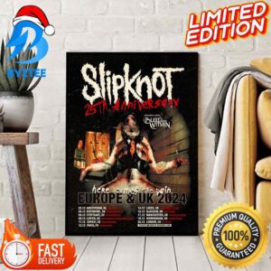 Slipknot 25th Anniversary Here Comes The Pain Europe And UK Tour In 2024 Home Decor Poster