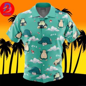 Snorlax Pattern Pokemon For Men And Women In Summer Vacation Button Up Hawaiian Shirt