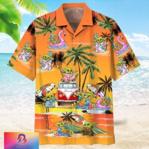 Star Wars Baby Yoda Summer Holiday Beach Tropical Aloha Hawaiian Shirt For Men And Women