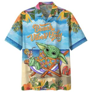 Star Wars Disney Baby Yoda Beach Vibes Only Tropical Aloha Hawaiian Shirt For Men And Women