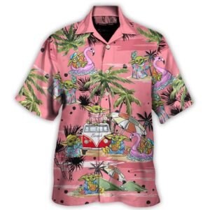 Star Wars Disney Baby Yoda Pink Tropical Aloha Hawaiian Shirt For Men And Women