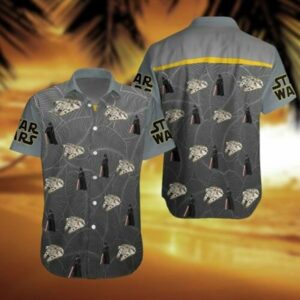 Star Wars Hawaii Shirt Darth Vader Millennium Falcon Tropical Aloha Hawaiian Shirt For Men And Women