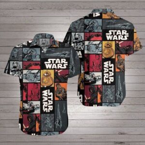 Star Wars Hawaii Shirt Star Wars Stormtrooper Bb8 Darth Vader Pattern Grey Tropical Aloha Hawaiian Shirt For Men And Women