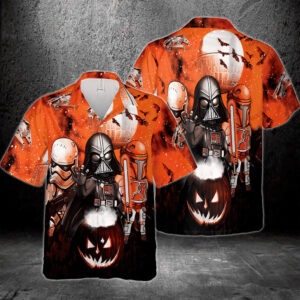 Star Wars Spooky Halloween Sunset Tropical Aloha Hawaiian Shirt For Men And Women
