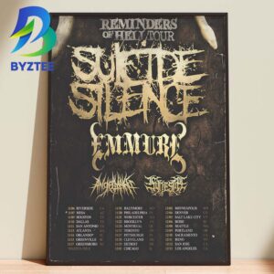 Suicide Silence & Emmure Reminders Of Hell Tour December 2026 Home Decor Poster Canvas