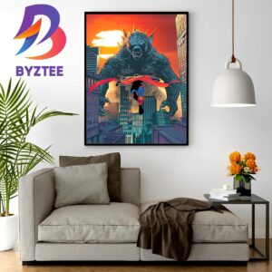 Superman Vs Godzilla In Justice League Vs Godzilla Vs Kong Home Decor Poster Canvas
