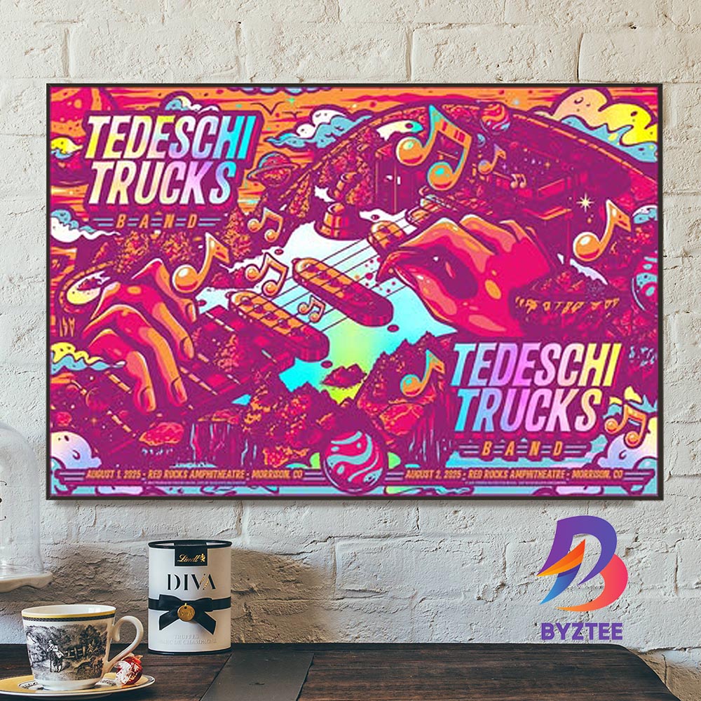Tedeschi Trucks Band Morrison 2025 Rainbow Poster At Red Rocks Amphitheatre In Colorado On August 1-2 2025 Home Decor Wall Art Poster Canvas