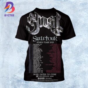 The Band Ghost Skeletour World Tour 2025 Poster Schedule Dates List All Over Print Shirt