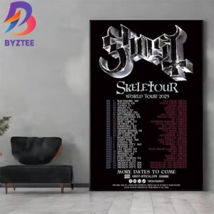 The Band Ghost Skeletour World Tour 2025 Poster Schedule Dates List Home Decor Poster Canvas